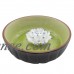 TrendBox Ceramic Handmade Artistic Veins Incense Holder Burner Stick Coil Lotus Ash Catcher Buddhist Water Lily Plate - Olive   